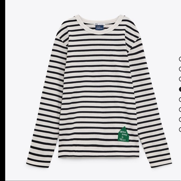 Zara coco captain collab stripe oversized top - Picture 2 of 6